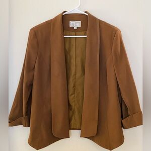 Alberto Makali Women’s Brown Open Front Blazer Jacket - Size Large